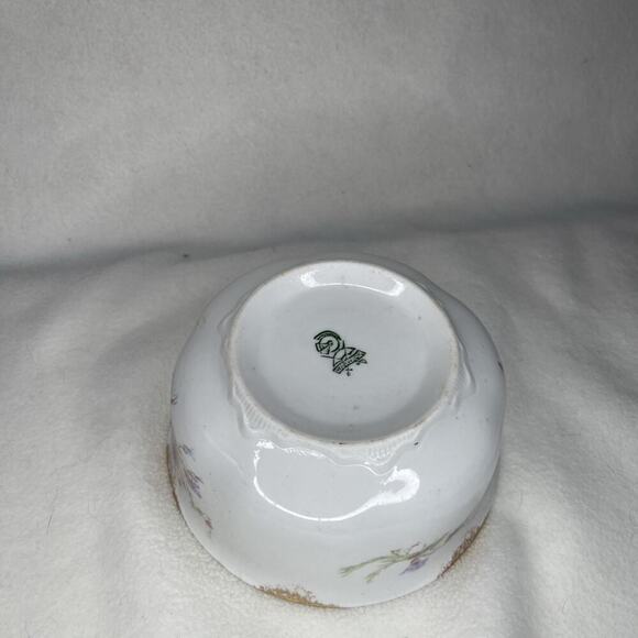 Warwick China Floral Lilac, Cranberry Bowl- MINOR CHIP ON LIP. SEE PICS - Picture 3 of 6